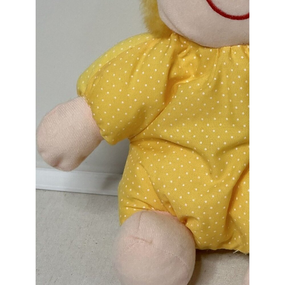 Vintage Trudy Toys Plush Doll Yellow Polka Dot 1983 Lysol Logo Tag attached - Picture 9 of 11
